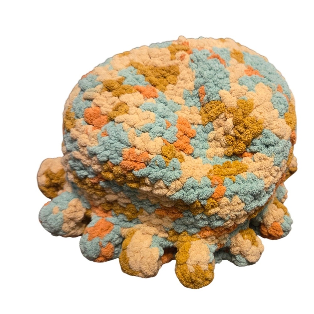 Handmade Bucket Hat Womens OS Multi Color Ruffled Chenille Chunky Crochet Boho